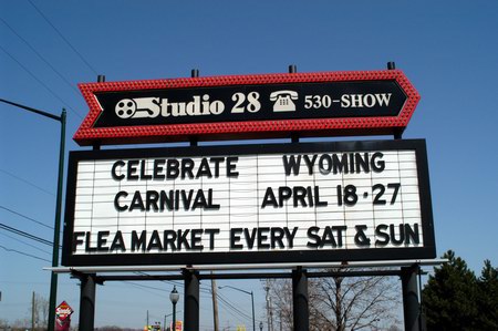 Beltline 3 Drive-In Theatre - Marquee - Photo From Water Winter Wonderland